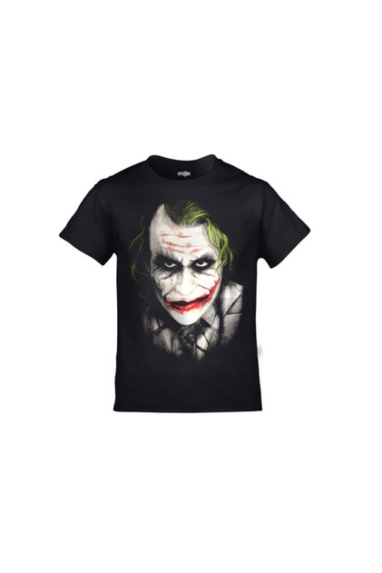 Kids Black Joker Classic Printed T-Shirt