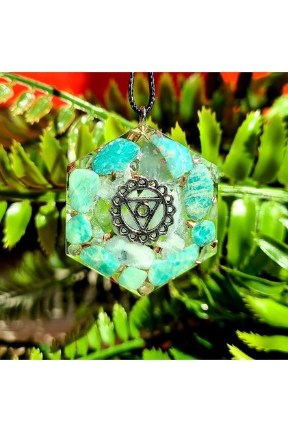 Throat Chakra Orgonite Necklace (Handmade Design Products)