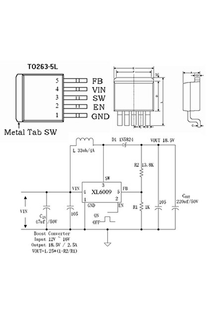 yuページ Genel Markalar Xlsemi Xl6009e1 To263 400khz 35v 4a Regülatör
