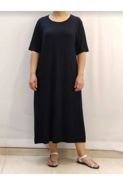 Black Combed Viscose Dress