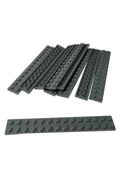 Moc Custom Accessories Creator Plate 2 X 14 Long Flat Bricks Dark Grey 2 Pcs to Send