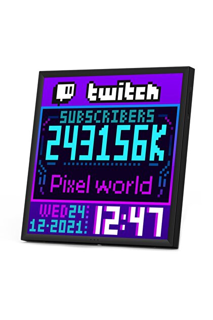 Divoom Pixoo 64 LEDピクセルディスプレイ Divoom Pixoo-64 App Kontrollü Wifi Animasyonlu 64x64 Piksel LED