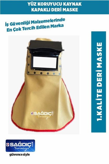 Sağdıç B-305 Kaynakçı Yeleli Deri Kapaklı camsız Baş Maskesi