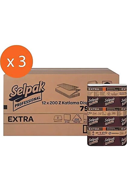 Selpak Extra Z Katlama Dispenser Havlu 200'lü 36 Paket