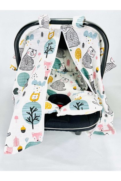 Muslin Stroller Cover and Baby Carrier Cushion