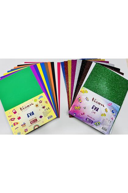 Indispensable for School Needs 2 Mm 10 Colors 20**30 Glitter and Normal Eva Double Set