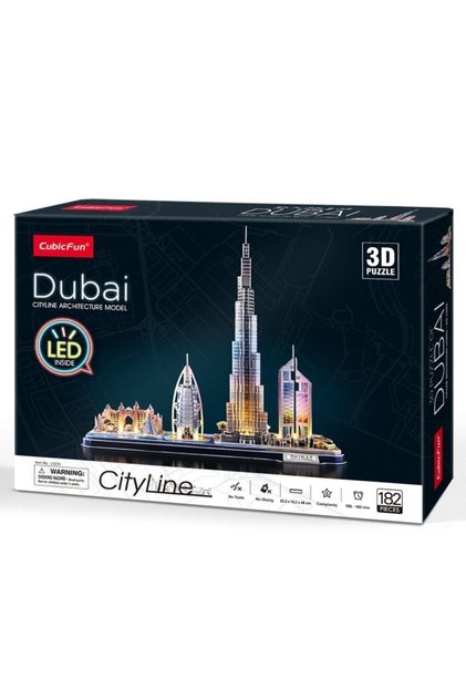 Fun Dubai 3D Puzzle 182 Pieces with Led Light