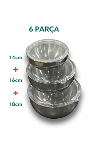 Genel Markalar krom 3 lü oval saklama kabı 14-16-18 cm - Fiyatı
