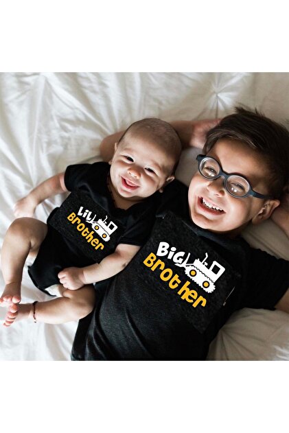 venüsdijital Kepçe Big Brother Little Brother Tshirt Zıbın(gözken