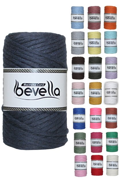 Taranan Macrame Thread 3mm Scannable Cotton Single Twist Macrame Thread Navy Blue