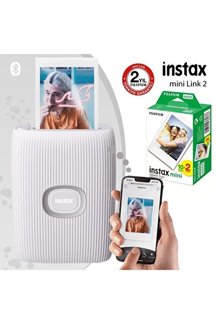 Fujifilm Instax Mini Link 2 Beyaz Akıllı Telefon Yazıcısı Ve 20'li