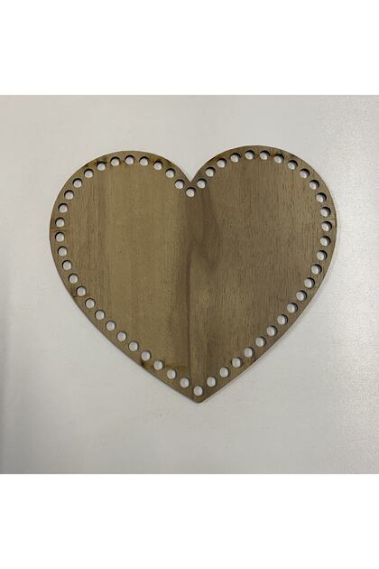 Wooden Basket Tray Base (heart) 20cm Light Oak Double Face 3mm MDF