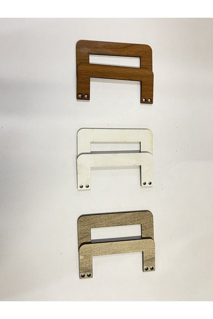 Wooden Bag Handle Mini MDF Handle (3 PAIRS) Colored