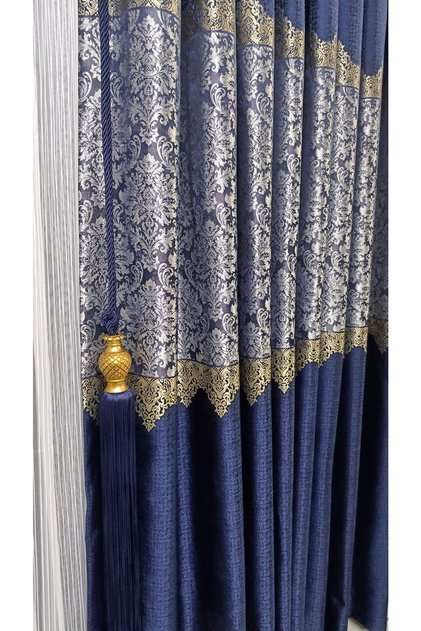 Pano Fon Perde 1/3 Sık Pileli Damask Desen (tek Kanat)
