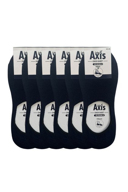 6 Pairs of Men's Seamless Non-Slip Silicone Invisible Navy Blue Ballerina Socks