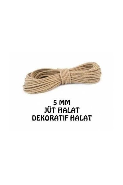5 Mm 5 Metre Hasır Jüt İp Dekoratif İp Urgan Halat