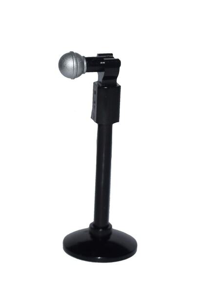 Original Custom Moc Accessory Minifigure Music Gold Microphone Black Stand 1 Piece - 4 Pieces