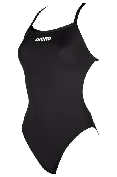 ARENA W Solid Light Tech High Black -white Kadın Yüzücü Mayo - 2