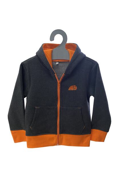 Nakışlı Içi Şardonlu Fermuarlı Kapüşonlu Unisex Çocuk Sweat Ceket
