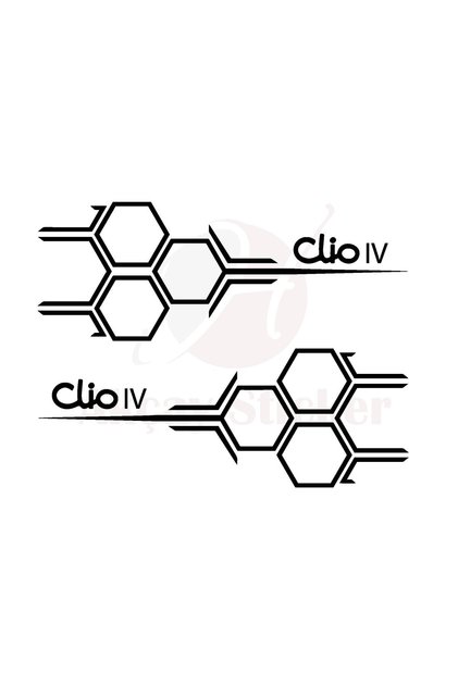30cm X 11cm Clio 4 Bal Peteği Sticker Renault Clio 4 Sticker Renault Oto Sticker Siyah
