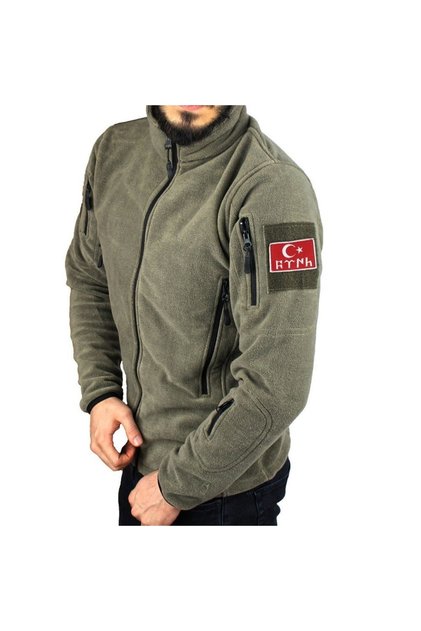 Gokturkish Moon Star Military Tactical 5 Pocket Fleece Coat Desert with Veil