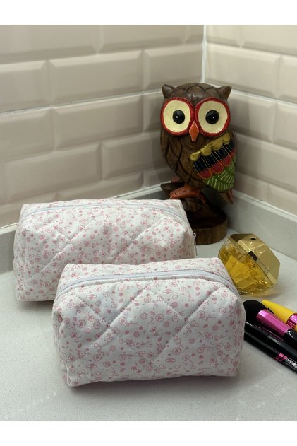 Colorful Floral Makeup Bag / Organizer (LINING-ZIPPERED)