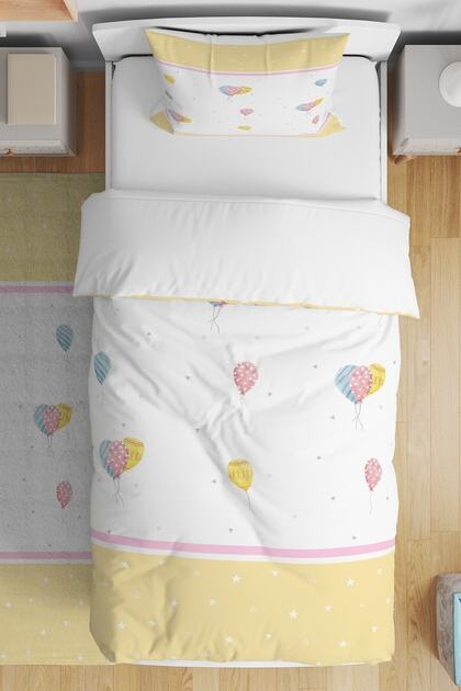 Yellow Shawl Patterned Single Baby Kids Bedding Set