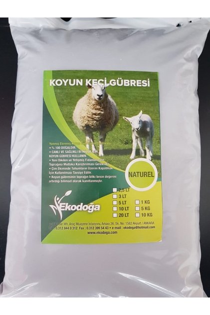 Yanmış Elenmiş Koyun Keçi Gübresi Küçükbaş Hayvan Doğal Gübre Koyun Gübresi 50 lt