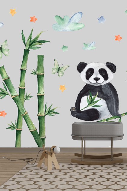 Wall Sticker Panda Themed Children's Room and Baby Room