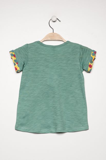 0-12 Benetton Çağla Yeşili Kız Çocuk T-Shirt 321713Xf7C131E - 2