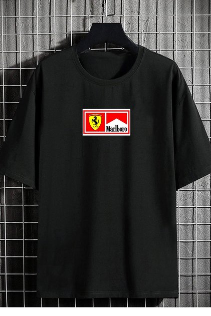 Unisex Oversize Black T-shirt Malbora Front Printed