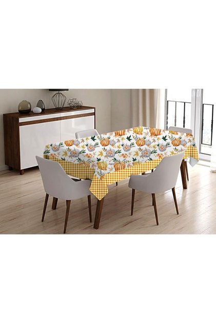 Pumpkin Printed Carefree Fabric Tablecloth (140×180CM)