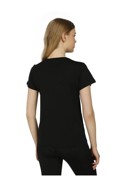 Ct131 Basic Modal C Neck Black Sports T-Shirt