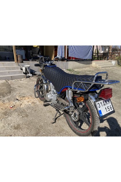 Blue Quilted Motorcycle Cover Kuba the Magnificent Falcon Compatible with Asian Cg Models