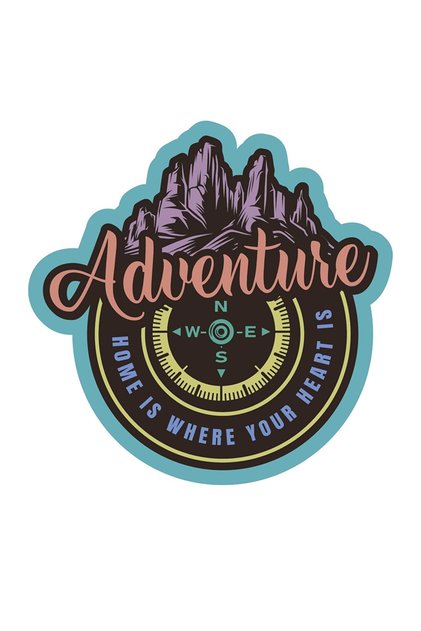 Adventure Off Road Car, Motorcycle, Helmet, Laptop, Glass Sticker 12x12 Cm