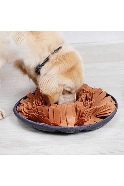 Dog Slow Feeding Mat Food Puzzle Mat - Dog Interactive Toy Brown