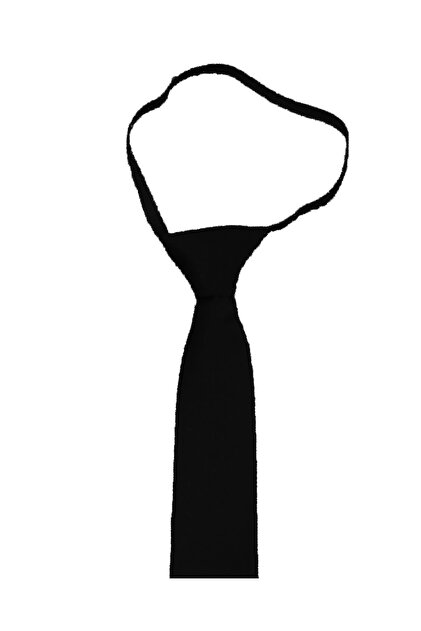 Black Color Flat Elastic Ready Tied 6 Cm Wide Tie