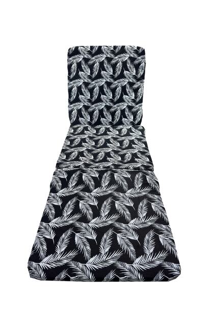Şezlong Minderi Plaj Kamp Yatağı Katlanır Fermuarlı 55x165x3 Cm-siyah Tüy