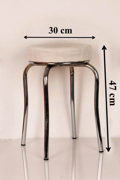 6Pcs White Kitchen Stool Profile Stool Metal Stool Thick Stool Stackable