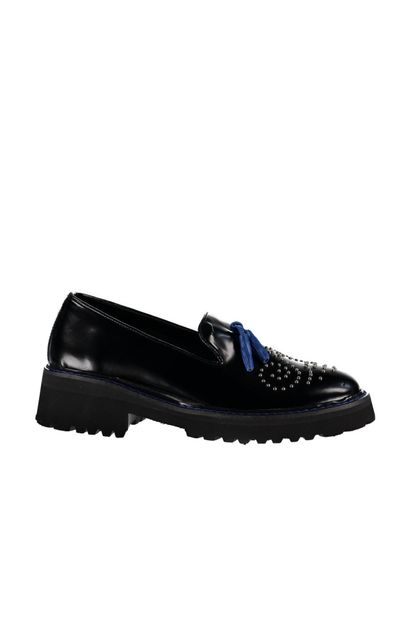 Elle Shoes Hakiki Deri Siyah Kadın Loafer - 3
