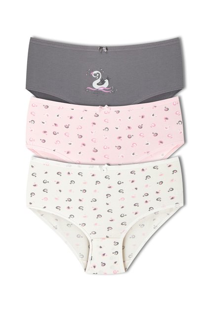 3-Piece Cotton Patterned High Waist Plus Size Panties