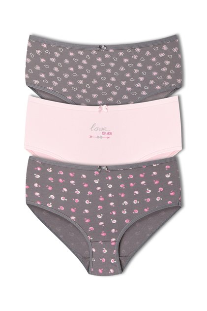 3-Piece Cotton Patterned High Waist Plus Size Panties