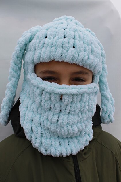 Naz Amigurumi El Örgüsü Yumuşak Tavşan Kulak Model Puffy Kar
