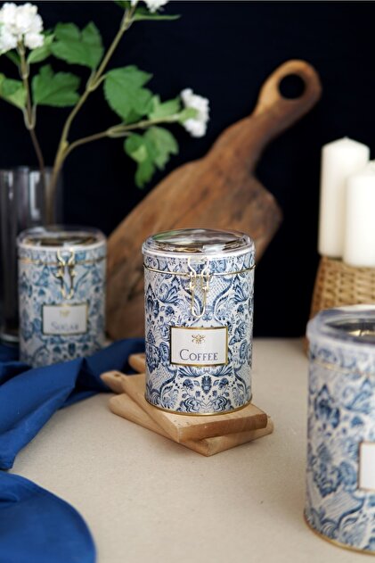 Er117-y1 Azulejos Coffee Patterned Spice Jar 1.1 Lt