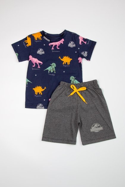 Dinosaur Patterned Short Set