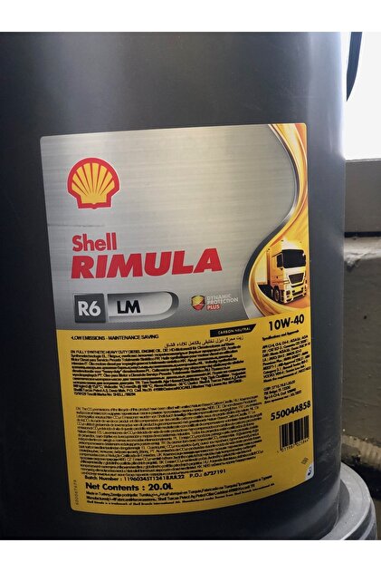 Shell Rımula R6 Lm 10w-40 Ağır Hizmet Motor Yağı 20 Litre (cj-4