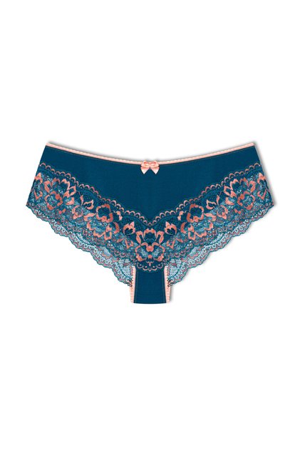 Petrol Double Color Leg Lace Detailed Women's Panties