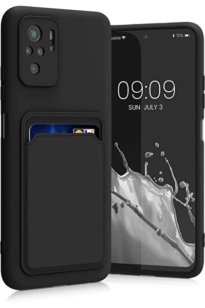 Fibaks Redmi Note 10 Pro Kılıf Kamera Korumalı Kartlıklı Cüzdanlı