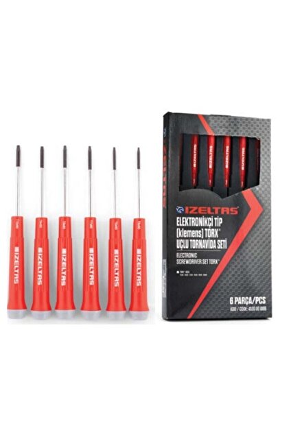 İzeltaş Elektronikçi Tip Klemens Torx Uçlu Tornavida Seti 6 Parça
