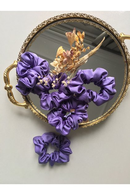 10-Piece Henna Night Gift Bridesmaid Purple Satin Buckle Set